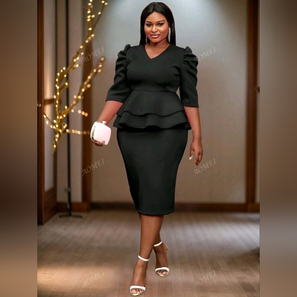 Elegant Black Peplum Skirt